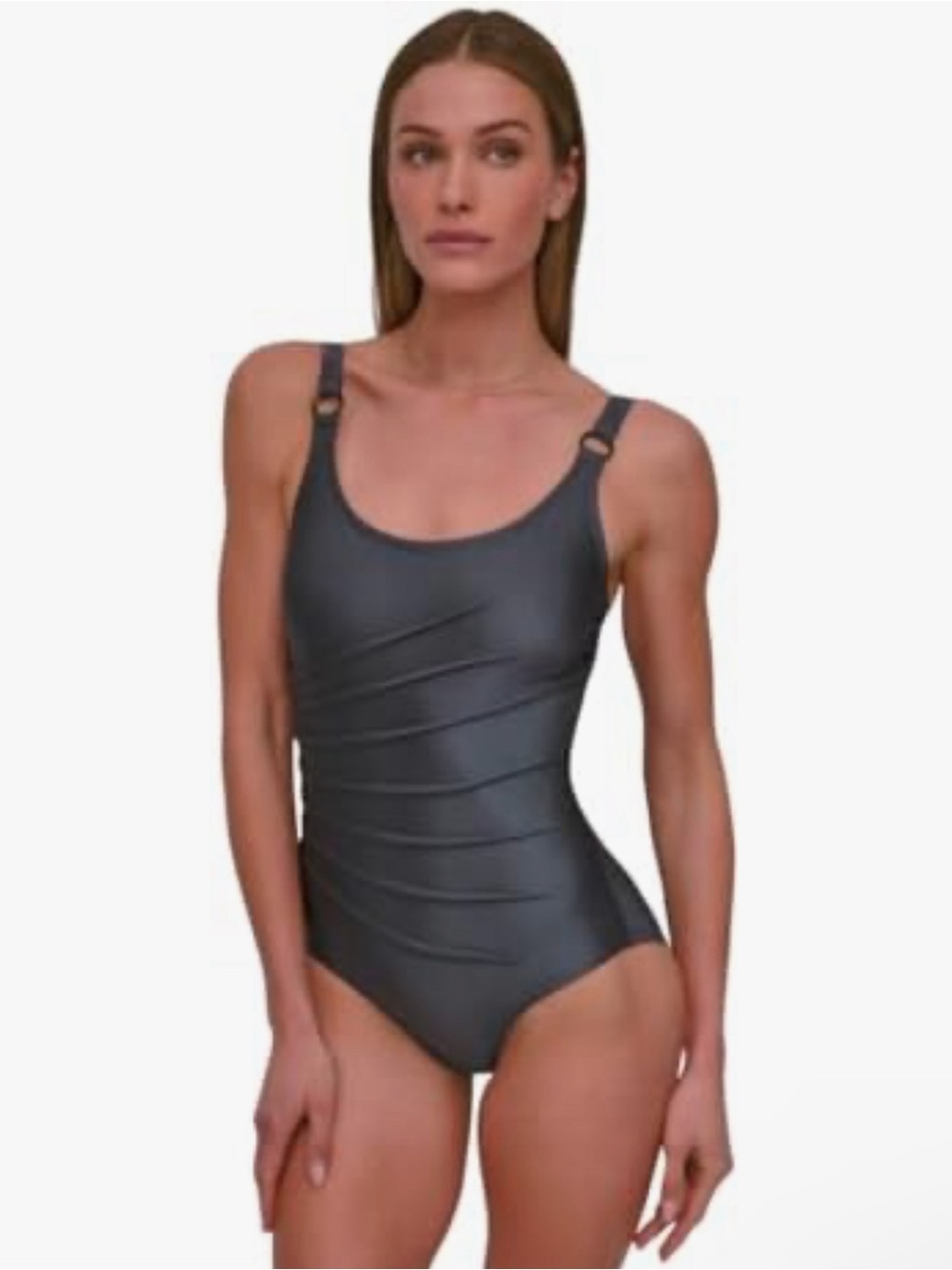NWT DKNY Women's One-Piece Starburst Swimsuit, Color Titanium Shimmer Size Small - Picture 9 of 10